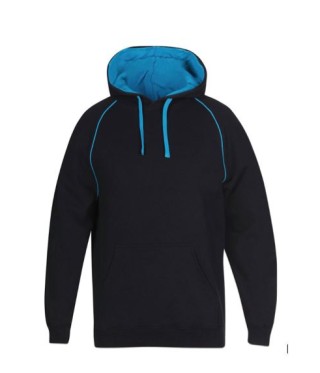 Cotton Rich Hoodie:Black/Aqua