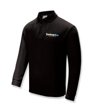 Unisex Adults Sun Smart Long Sleeve Polo:Black