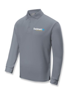 Unisex Adults Sun Smart Long Sleeve Polo:Grey
