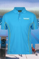 Men's Custom Made Polo 2022 - Aqua/Gold 